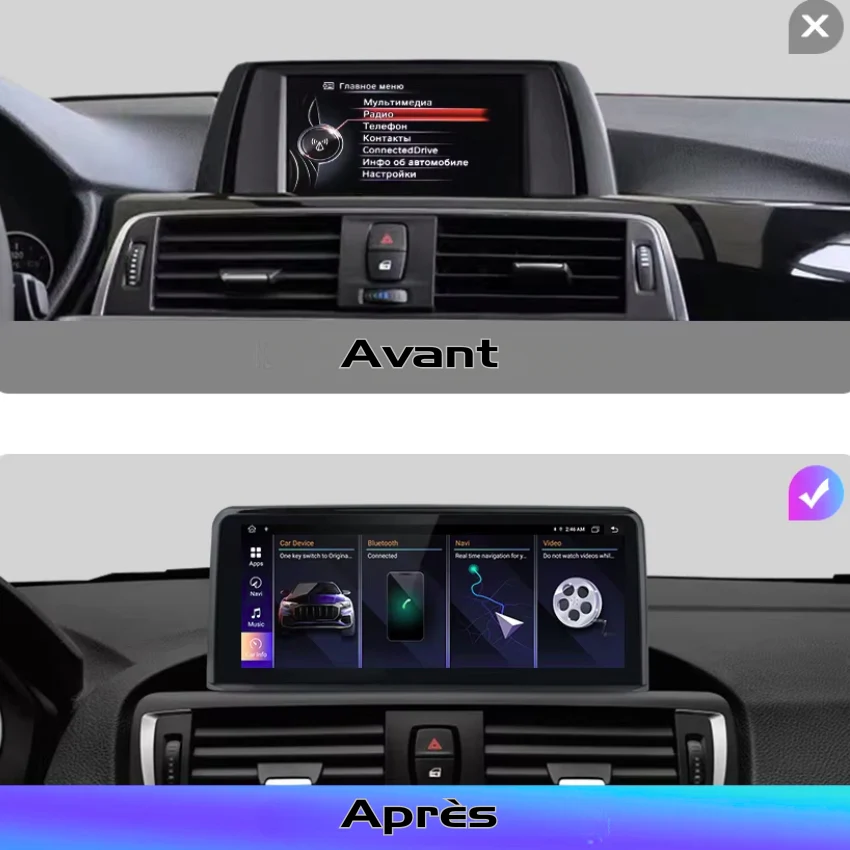 Ecran Autoradio Carplay BMW Serie 1 /2 /3 /4 F20 F30 - Image 2