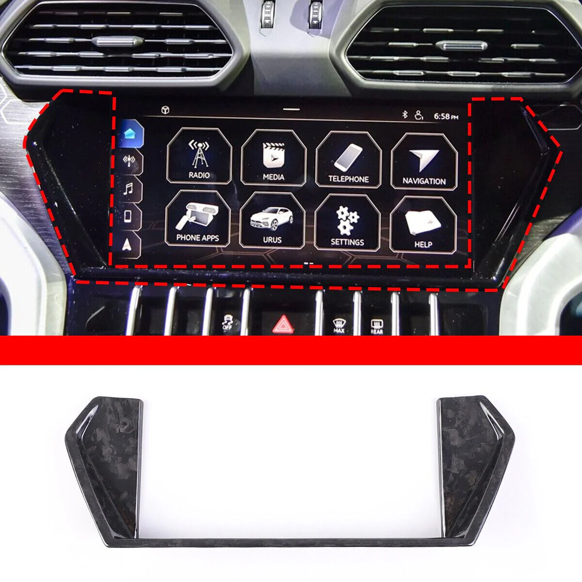 Insert Carbon Forgé Interieur Lamborghini Urus - Image 6