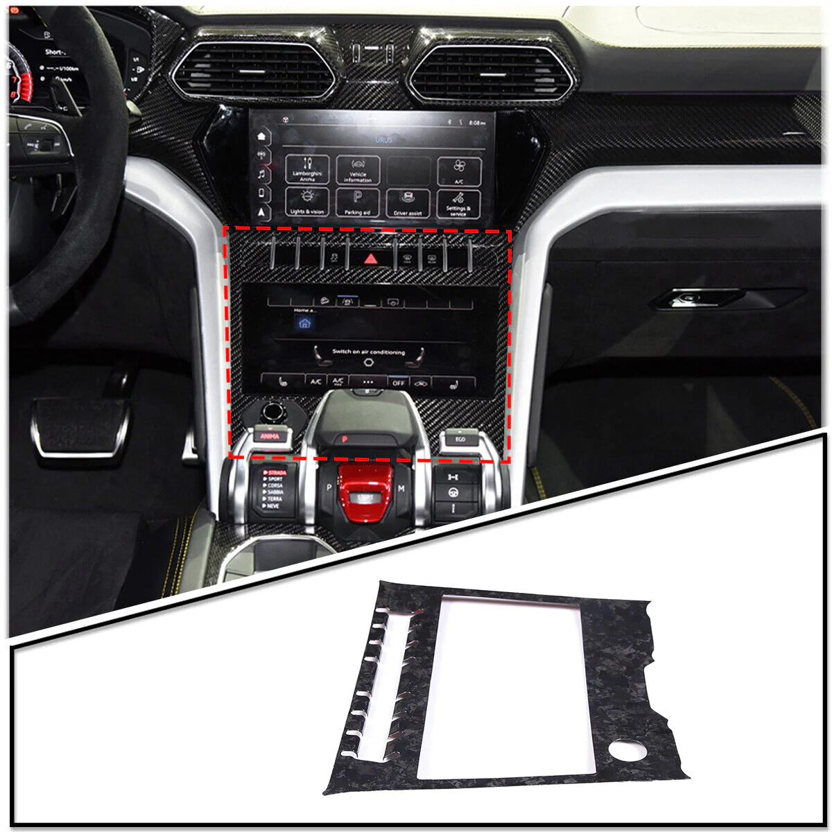 Insert Carbon Forgé Interieur Lamborghini Urus - Image 9