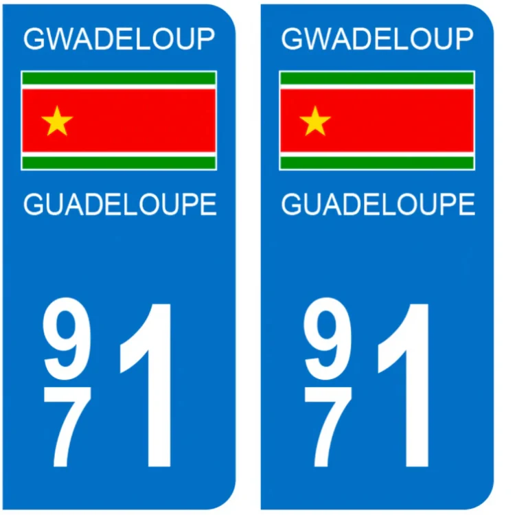 Sticker Autocollant Plaque Guadeloupe 971 - Image 2