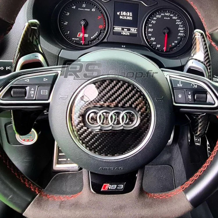 Sticker Volant Carbone Rond 3D Audi - Image 7